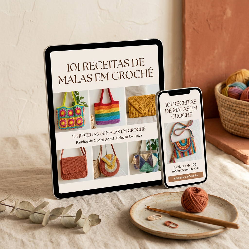 Pack Básico com 101 receitas de malas em croché